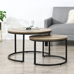 Couchtisch Christchurch 2er Set Holzfarben/Schwarz