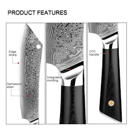 Muxel Extra großes Kochmesser mit gebogener Klinge, scharf, langlebig Ein Allzweckmesser