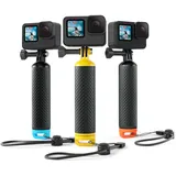 Sametop Schwimmender Handgriff Schwimmer Handler Floating Hand Grip Schwimmend Stick Zubehör Kompatibel mit GoPro Hero 13 12 11 10 9 8 7 6 5 4 Session Max DJI Osmo Action Kameras (Gelb)