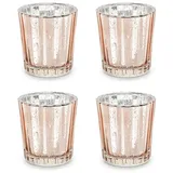 Partydeco Teelichthalter 5,5x6cm Glas roségold