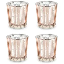 Partydeco Teelichthalter 5,5x6cm Glas roségold