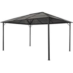 Gartenpavillon mit Dach Aluminium 4×3×2,6 m Schwarz