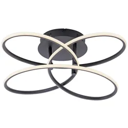 LED Deckenleuchte, schwarz, modernes Design, geschwungene Form, dimmbar