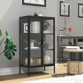 VCM Standvitrine FlokaM 100 x 40 x 200 cm Schwarz
