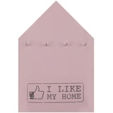 Schlüsselbrett Holz »I like my home« mit 4 Haken 20·26cm ROSA