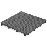 Blumixx WPC Terrassenfliesen Grau Geriffelt 12er Pack – 30x30 cm Klicksystem für Balkon, Terrasse & Garten – Wetterfest, Pflegeleicht, Einfach zu Verlegen – Outdoor Fliesen aus Holz-Kunststoff