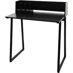 Mendler Konsolentisch HWC-K69, Telefontisch, 82x51cm 3D-Struktur, Metall MDF ~ schwarz