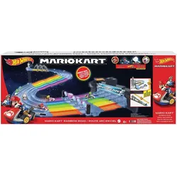 Hot Wheels - Mario Kart Regenbogen Rennstrecke, inkl. 2 Spielzeugautos