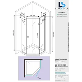 Glaszentrum Hagen 90x90x195cm Aya Duschkabine - Transparent