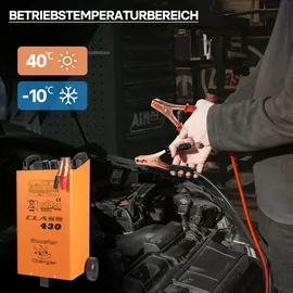 Wiltec Batterieladegerät 12V 24V Ladegerät und Starthilfe für Motorräder, Kfz, Lkw, Akkuladegerät Boost 430 mit Schnellladung
