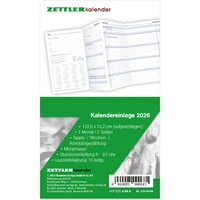 Zettler Kalendereinlage Faltplaner Leporello 8,8x15,2cm 2026