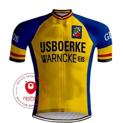 Retro Radtrikot IJsboerke Warncke - REDTED ROT|GELB|SCHWARZ 5XL