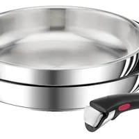Tefal Ingenio Preference Set 3 Teile, Pfannen 24/28 Cm + Abnehmbare Griffe, Stapelbar, Edelstahl, Induktion, Frankreich