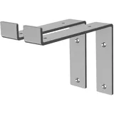 ML-Design 2 Stück Regalhalterung 20x4x14,5 cm Grau aus Metall 8 Zoll L-Form