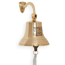 Moritz Titanic Wandglocke Schiffsglocke für Eingang Hotel Restaurant Tür Glocke mit Seil 38 cm