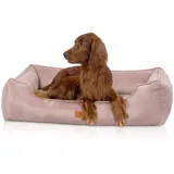 Knuffelwuff orthopädisches Hundebett aus Cord mit Handwebcharakter Nunavut XXL 120 x 85cm Rosa - Abnehmbarer Bezug - waschbar - für große, mittelgroße und kleine Hunde