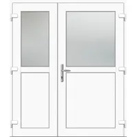 Kunststoff Nebeneingangstür nach Maß "PAULA-M" 70 mm asymmetrisch Weiß RAL 9016 beidseitig außen öffnend DIN rechts