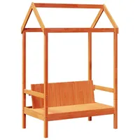 VidaXL Bank mit Dach Wachsbraun 117,5x70x176,5 cm Massivholz Kiefer