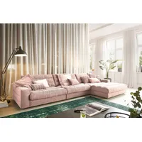 KAWOLA Ecksofa XL Lana Cord Recamiere rechts rosa