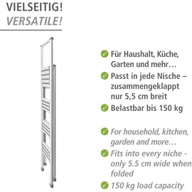 Wenko Alu-Design Klapptrittleiter 4 Stufen weiß