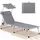 HOMECALL Gartenliege 1-tlg 5 fach verstellbare Rückenlehne 136 x 60 x 30 cm Grau
