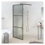 vidaXL Duschwand für Walk-In Dusche 90x195 cm Dunkel ESG Glas Schwarz