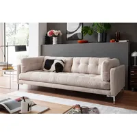 trends by hg 3-Sitzer TRENDS BY HG "Landau", beige, B:228cm H:75cm T:92cm, Baumwoll - Polyester Mix, Sofas, in Cord-Stoff mit Metallfuß