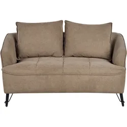 Sofa HOBRO Stoff Hellbraun 2-Sitzer