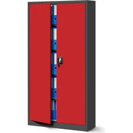Jan Nowak C001 Aktenschrank 185 x 90 x 40 cm rot