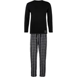 AUTHENTIC LE JOGGER Pyjama 1 Stück, 2 tlg. Schlafanzug mit karierter Webhose Gr. 44/46 (S), schwarz-kariert, , 89552653-44