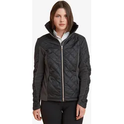 Reit-Fleecejacke 500 Bi-Material Damen grau/gold M