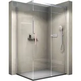 Bernstein - Eckdusche DX906 flex Schiebetür Soft-Close 8mm Nano Echtglas Chrom 110x70cm