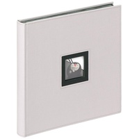 walther design Fotoalbum beige-grau 30 x 30 cm Leinen mit Cover-Ausstanzung, Black and White 30x30 Buchalbum Grau FA-217-D
