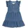 Levi's Jeanskleid LEVI'S KIDS "LVG FLUTTER SLEEVE BUTTON UP D", Mädchen, Gr. 10 (140), N-Gr, dance around, Denim/Jeans, Obermaterial: 100% Baumwolle, unifarben, körpernah knielang, Rundhals, Kleider, for Girls, mit kurzer Knopfleiste