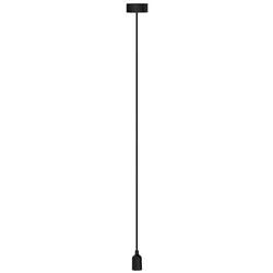 Vellight Pendelleuchte mit Textilkabel, Silikongummi, 100 cm, längenverstellbar, E27-Fassung, Schwarz