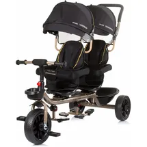 Chipolino Dreirad Hip Hop, zwei Kinder, bis 40 kg, Sitze 360° drehbar schwarz