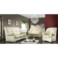 Xlmoebel Sofa Neu: Sofa Set aus Echtleder mit klassischem Design, bestehend aus, Hergestellt in Europa weiß
