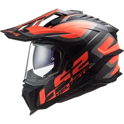 LS2 MX701 Explorer Alter Matt Motocross Helm, schwarz-orange, Größe 3XL für Männer