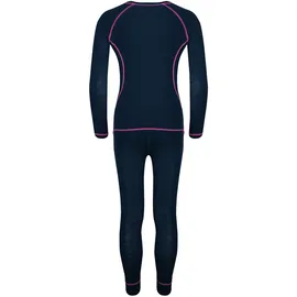 TROLLKIDS Merino Funktionsunterwäsche-set - Navy / Magenta - 128 cm