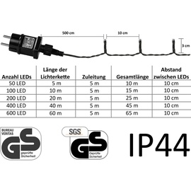 Voltronic 400 LED bunt Lichterkette Weihnachtsbeleuchtung Deko IP44