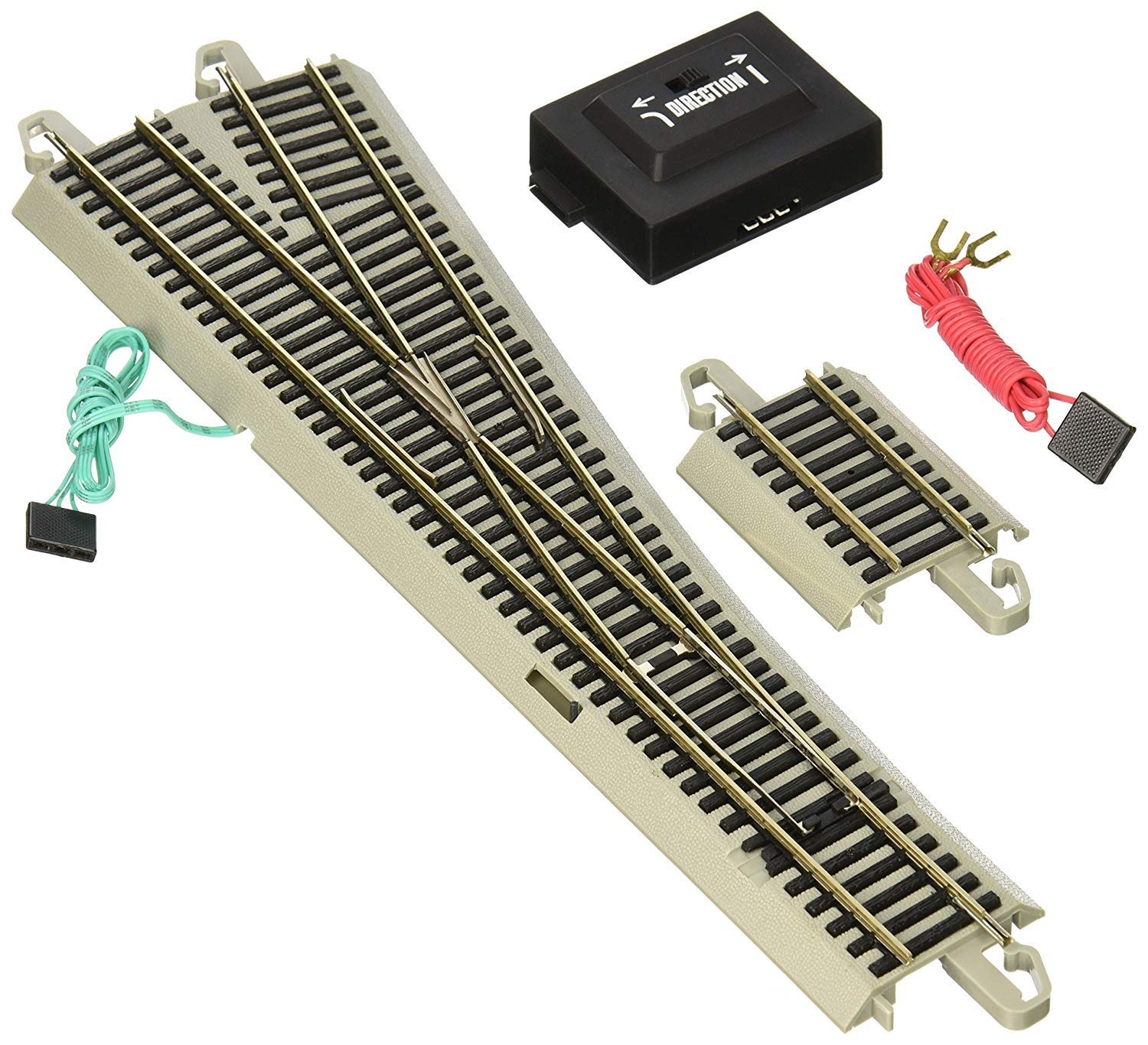 Bachmann Trains 44566 Snap-Fit E-Z Track #5 Turnout-Right (1/Card) -Nickel Silver Rail with Gray Roadbed-HO Scale, One Size