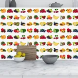 Fliesenaufkleber 10x10cm Rote Gelbe Früchte Klebefliesen Wasserdicht Mosaikfliesen Fliesenaufkleber Bad Fliesenaufkleber Küche Möbeldekoration Küchenrückwand Selbstklebend (10 Stück)