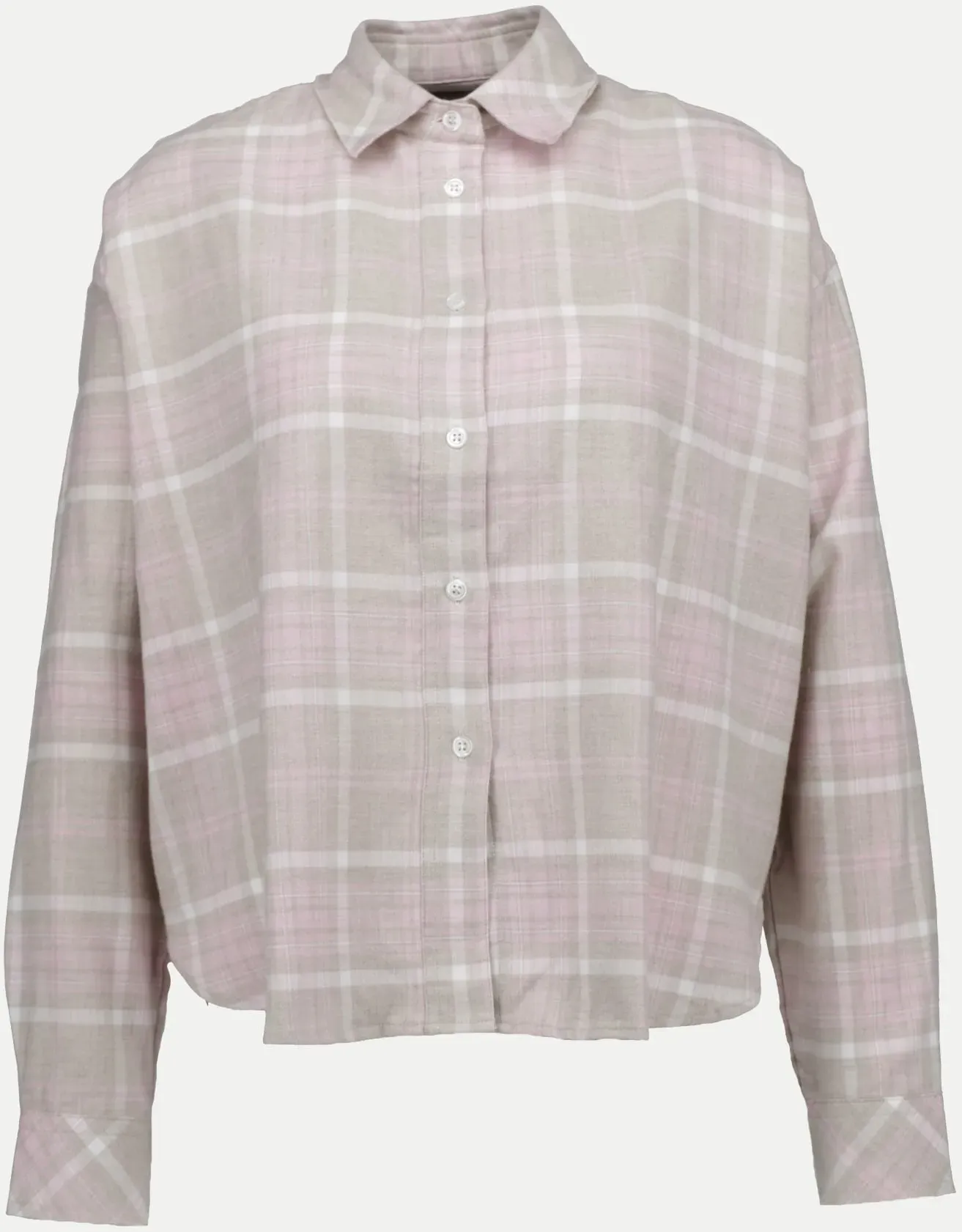 Oversized Flanellbluse Beige 40