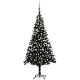 vidaXL Künstlicher Weihnachtsbaum mit LEDs Kugeln Schwarz 240 cm PVC Modell 3