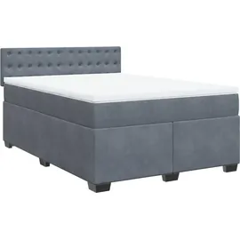 vidaXL Boxspringbett 140 x 200 cm Dunkelgrau