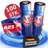 100 x Wilhelm A23 Alkaline Batterie MN21, V23GA, 23A 12V Ø10,0 x 28,3mm NEU