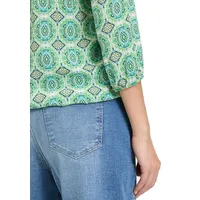 Cartoon Damen Casual-Bluse mit Muster Green/Blue,44 - 44