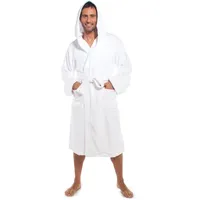 aqua-textil XS-XXXL Bademantel Kapuze Uni lang aufgesetzte Taschen Damen Herren Unisex warm Frottee Baumwolle OEKO-TEX Föhr - XS