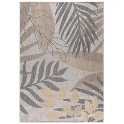 In Outdoor Teppich Beige, Vintage Design, Flachgewebe, Wetterfest