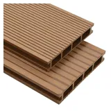 vidaXL WPC Hohlkammer Terrassendielen mit Zubehör 25 m2 4 m teak